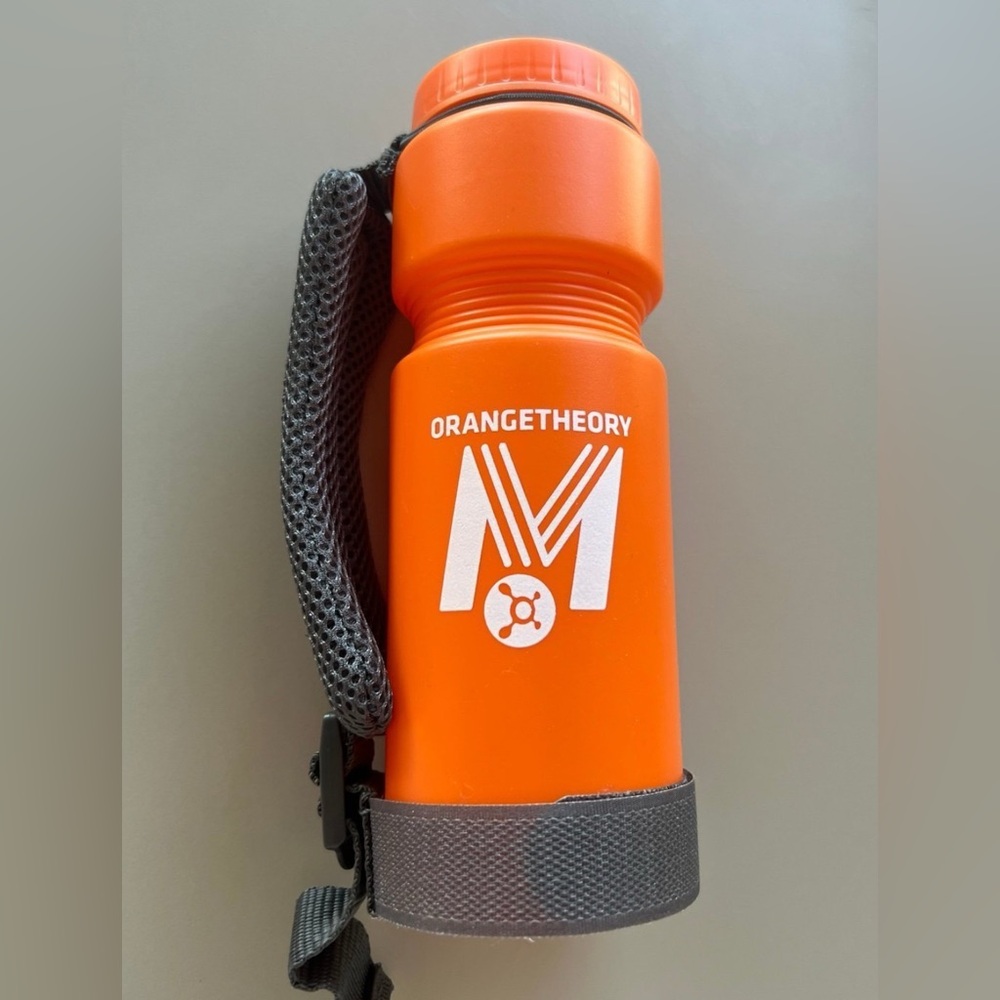Orangetheory Vibrant Orange Bottle with Gray Strap
